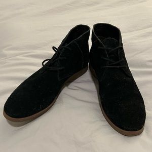 Black suede ankle boots